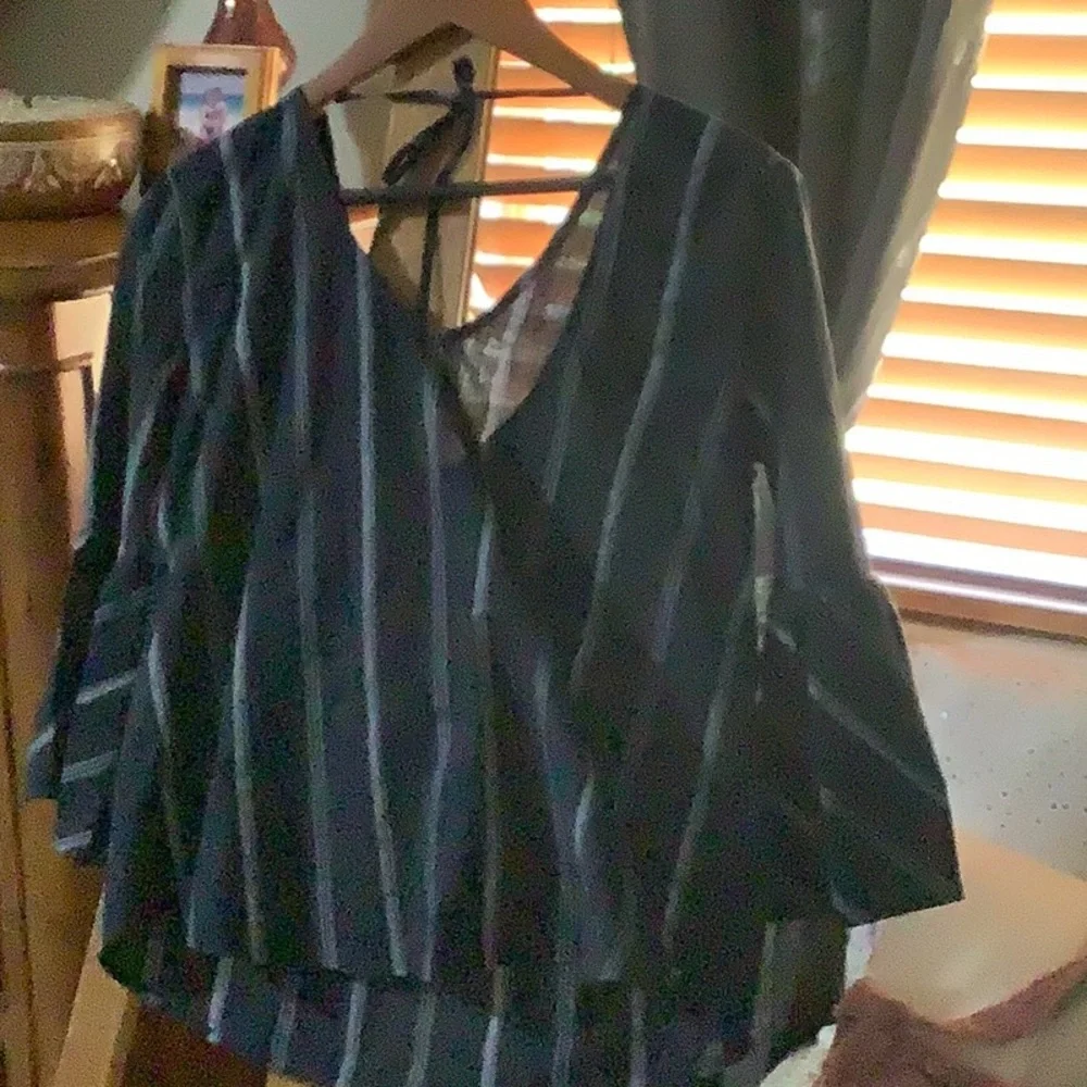 Tommy Hilfiger Dark Blue Striped Blouse - Picture 3 of 6